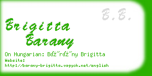 brigitta barany business card